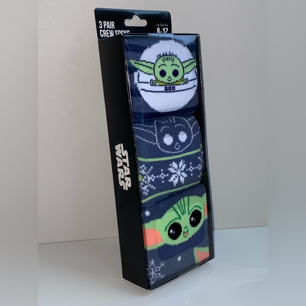 3pk Star Wars The Child Baby Yoda Grogu Character Christmas Holiday Socks UNISEX